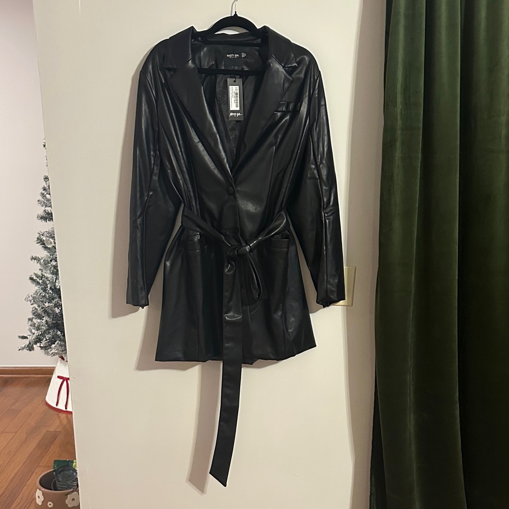 Nasty Gal Black Leather Look Jacket